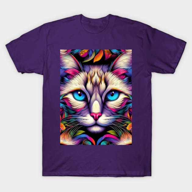 vibrant, bold, and colorful cat T-Shirt by clearviewstock